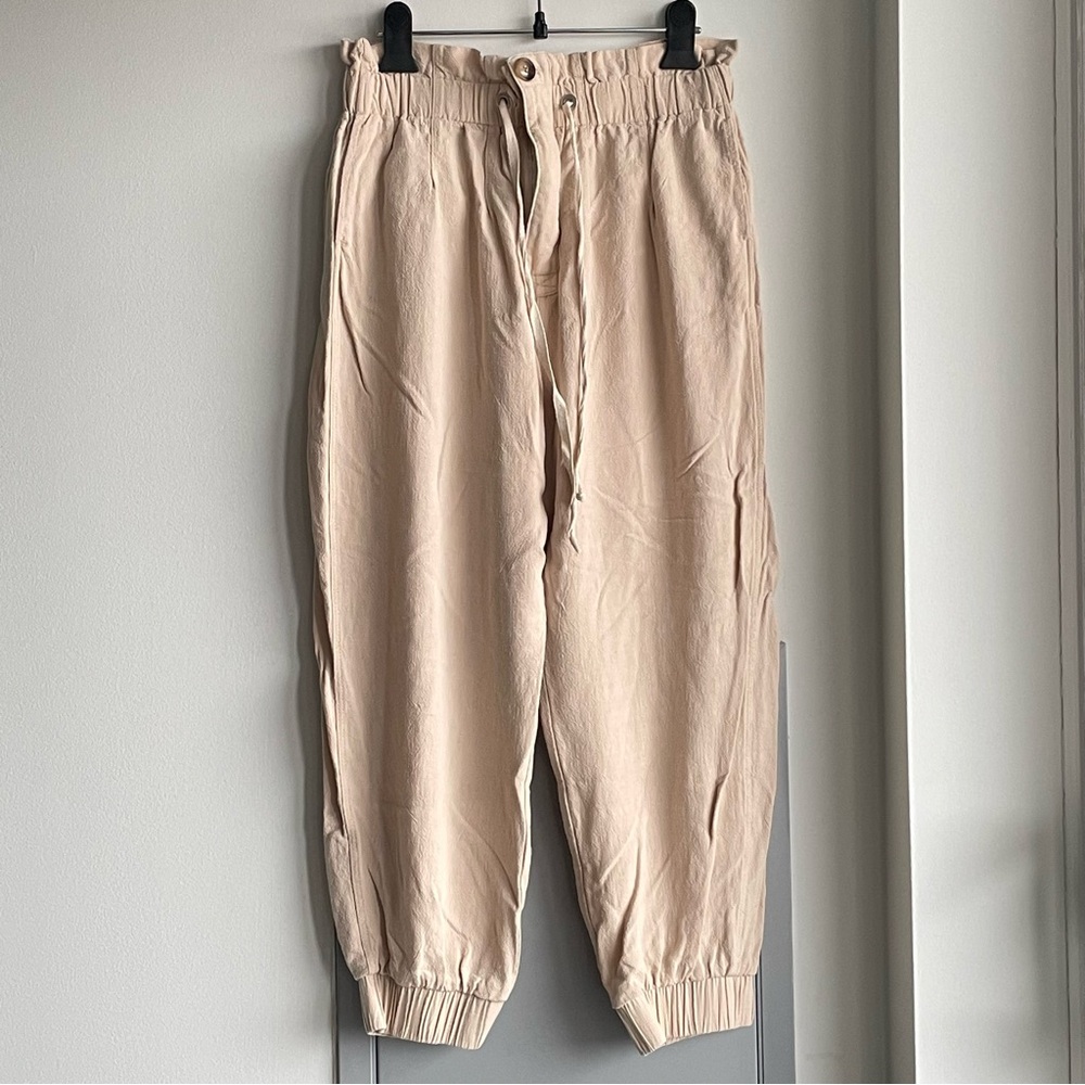 OKAKIE Cream Cotton Blend Joggers